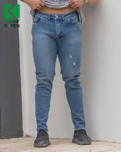 شلوار جین سایز بزرگ پارچه ترک - کد 158