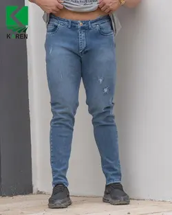 شلوار جین سایز بزرگ پارچه ترک - کد 158