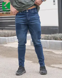 شلوار جین سایز بزرگ پارچه ترک - کد 155