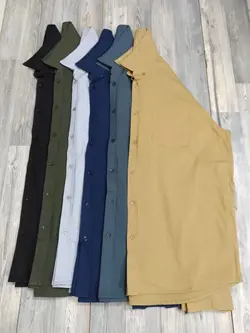 پیراهن سایز بزرگ کتان تک‌ جیب کش - کد 214