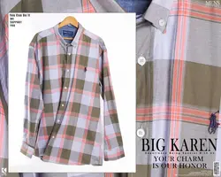 پیراهن سایز بزرگ مردانه نخی چهار خونه - کد 171