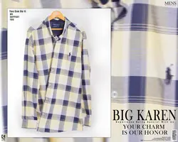 پیراهن سایز بزرگ مردانه نخی چهار خونه - کد 168