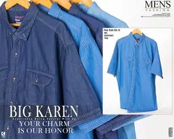 پیراهن جین سایز بزرگ آستین کوتاه - کد 130