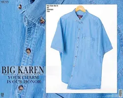 پیراهن جین سایز بزرگ آستین کوتاه - کد 130