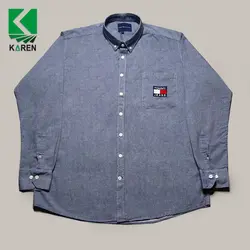 پیراهن سایز بزرگ مردانه Tommy تیک جیب - کد ۱۱۰
