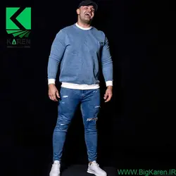 بلوز سایز بزرگ مردانه جین یقه گرد - کد ۱۰۷