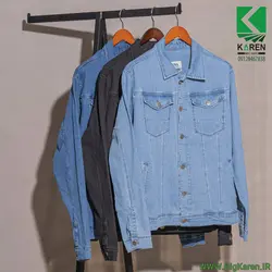 کاپشن سایز بزرگ مردانه جین دو جیب