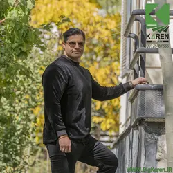 بلوز سایز بزرگ مردانه مخمل کبریتی ساده