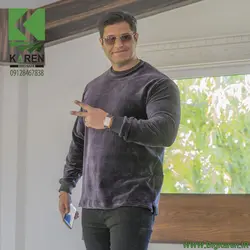 بلوز سایز بزرگ مردانه مخمل کبریتی ساده