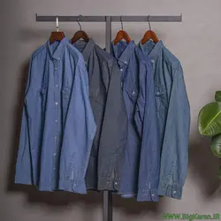 پیراهن سایز بزرگ مردانه آستین بلند جین دو جیب