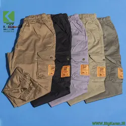 شلوار سایز بزرگ مردانه شیش جیب جنس کتان کمر و دمپا کش