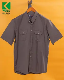 پیراهن سایز بزرگ مردانه کتان دو جیب - کد ۲۱۷