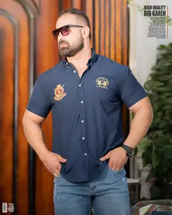 پیراهن سایز بزرگ آستین کوتاه دو لوگو - کد 232