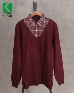 بلوز سایز بزرگ سلانیک یقه پیراهنی - کد 459