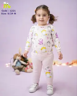 قیمت و خرید بلوز شلوار چاپ گربه 1221 مهتا - سیسمونی آقابزرگ