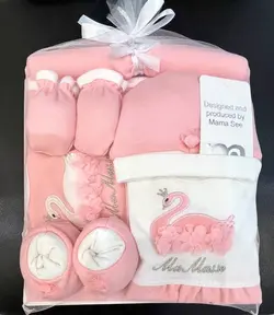 قیمت و خرید ست بیمارستانی ماماسی طرح قو صورتی - سیسمونی آقابزرگ