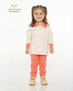 قیمت و خرید بلوز و شلوار یقه دار چیاکو طرح حیوانات صورتی - سیسمونی آقابزرگ