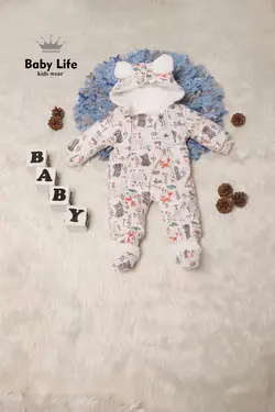 قیمت و خرید سرهمی مخمل 465-464 بی بی لایف طرح خرس و روباه - سیسمونی آقابزرگ