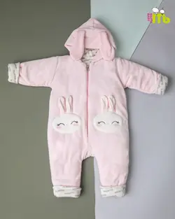 قیمت و خرید سرهمی مخمل خرگوش گوش برجسته صورتی کد 1424 - سیسمونی آقابزرگ