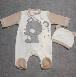 قیمت و خرید سرهمی مخمل693 پوشانک طرح خرس و شیشه شیر - سیسمونی آقابزرگ