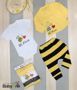 قیمت و خرید سه تیکه بی بی وان طرح زنبور راه راه - سیسمونی آقابزرگ