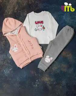 قیمت و خرید سه تیکه گلدوزی لاو و خرگوش مهتا کد 1464 - سیسمونی آقابزرگ