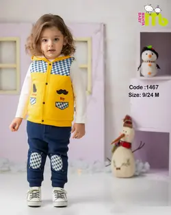 قیمت و خرید سه تیکه گلدوزی سیبیل و کلاه 1467 مهتا زرد - سیسمونی آقابزرگ