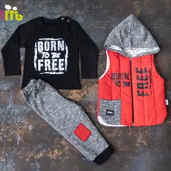 قیمت و خرید سه تیکه ژیله قرمز جیب طوسی مهتا کد 1470 - سیسمونی آقابزرگ