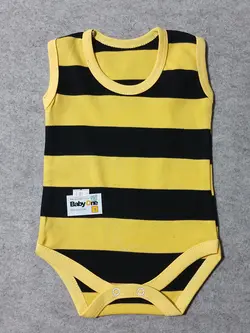 قیمت و خرید رکابی زیر دکمه رنگی بی بی وان راه راه زرد مشکی - سیسمونی آقابزرگ