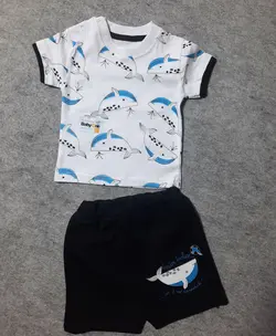 قیمت و خرید بلوز شورت 207 بی بی وان سفید طرح دلفین - سیسمونی آقابزرگ