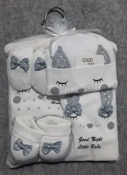 قیمت و خرید ست بیمارستانی گود مارک طرح خرگوش گوش برجسته طوسی - سیسمونی آقابزرگ