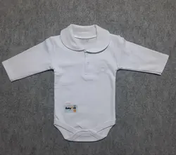 قیمت و خرید بادی یقه ب ب بی بی وان سفید آستین بلند - سیسمونی آقابزرگ