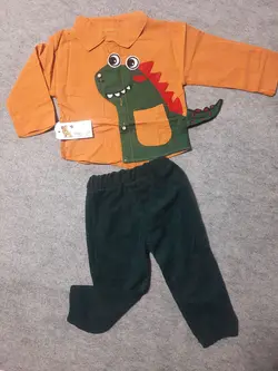 قیمت و خرید دو تیکه لیانا نارنجی طرح دایناسور برجسته - سیسمونی آقابزرگ