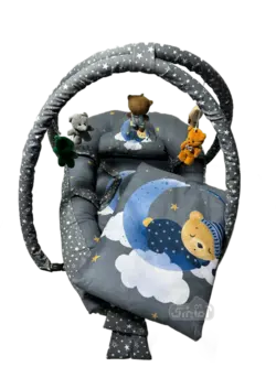 قیمت و خرید تشک گارد دار سه تیکه اولدوز مخمل خرس خواب طوسی - سیسمونی آقابزرگ