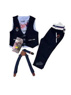 قیمت و خرید ژیله و شلوار تاپ ست کد 598 سرمه ای - سیسمونی آقابزرگ