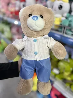 قیمت و خرید عروسک پولیشی خرس دختر پسر لباس دار 35 سانت - سیسمونی آقابزرگ