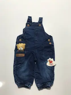 قیمت و خرید پیشبندی لی عروسکی خرس بهار جین آبی کد 3912 - سیسمونی آقابزرگ