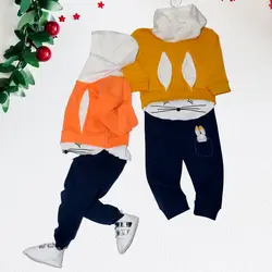 قیمت و خرید دو تیکه بلوز شلوار کلاهدار خرگوش بی بی وان نارنجی - سیسمونی آقابزرگ