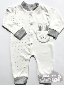 قیمت و خرید سرهمی کاراکو مدل جیب خرگوشی طوسی - سیسمونی آقابزرگ