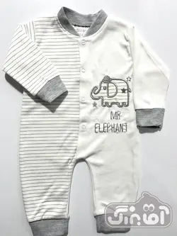 قیمت و خرید سرهمی کاراکو مدل فیل راه راه طوسی - سیسمونی آقابزرگ