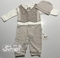 قیمت و خرید سرهمی راه راه الچی کد 135 کرم - سیسمونی آقابزرگ