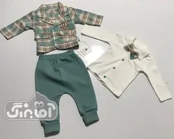 قیمت و خرید سه تیکه چهارخانه سبز 742 پوشانک - سیسمونی آقابزرگ