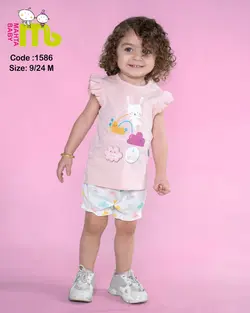 قیمت و خرید بلوز شورت گلبهی خرگوش وابر مهتا کد 1586 - سیسمونی آقابزرگ