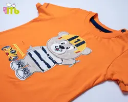 قیمت و خرید بلوز شورت نارنجی خرس و ماشین مهتا کد 1556 - سیسمونی آقابزرگ