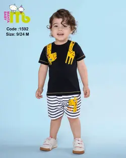 قیمت و خرید بلوز شورت مشکی زرافه مهتا کد 1592 - سیسمونی آقابزرگ