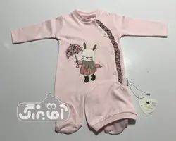 قیمت و خرید سرهمی 757 پوشانک طرح خرگوش و چتر صورتی - سیسمونی آقابزرگ