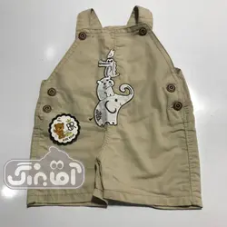 قیمت و خرید پیشبندی کتان کوتاه بهار طرح حیوانات کرم روشن - سیسمونی آقابزرگ