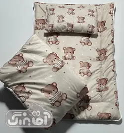 قیمت و خرید سرویس خواب مسافرتی کاراکو دو رو چاپ طرح خرس توپ توپی کرم - سیسمونی آقابزرگ