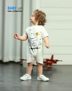 قیمت و خرید رامپرز بی بی لایف سفید طرح خرگوش و گل - سیسمونی آقابزرگ