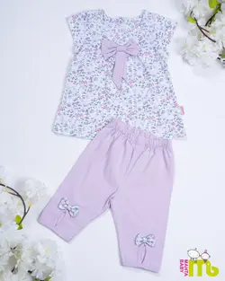 قیمت و خرید بلوز شلوارک یاسی گل وشکوفه 1593 مهتا - سیسمونی آقابزرگ